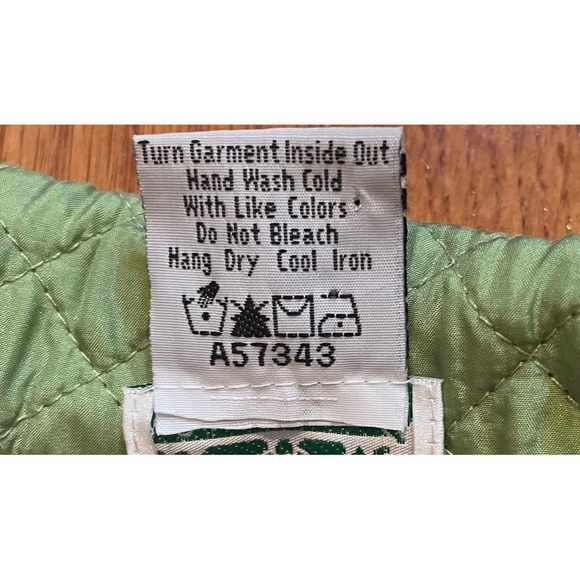 The Quacker Factory Quilted Jacket 1X Green/Pink 100% Silk Zip Embellished Coat - Picture 8 of 12